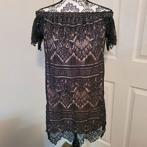 Rue 21 Black lace off shoulder party dress‎
